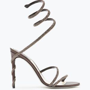 Rene Caovilla  Margot Crystal Brown Sandal